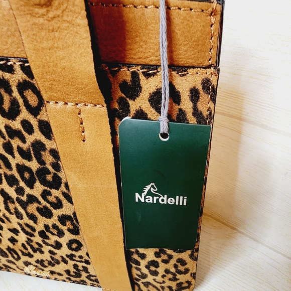 Nardelli Leather Suede Cheetah Print Small New Crossbody Italy - Picture 9 of 16